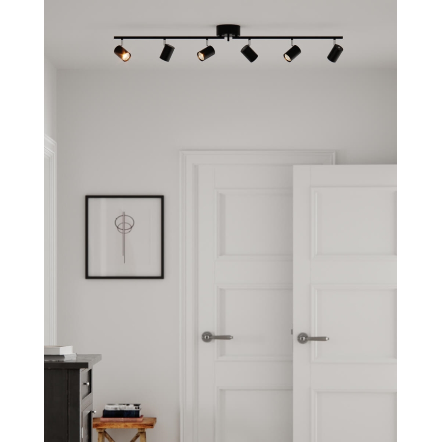 ByRydens - Reflektorska lampa CORRECT 6xGU10/7W/230V crno pr. 30 cm