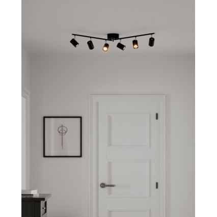 ByRydens - Reflektorska lampa CORRECT 6xGU10/7W/230V crno pr. 30 cm