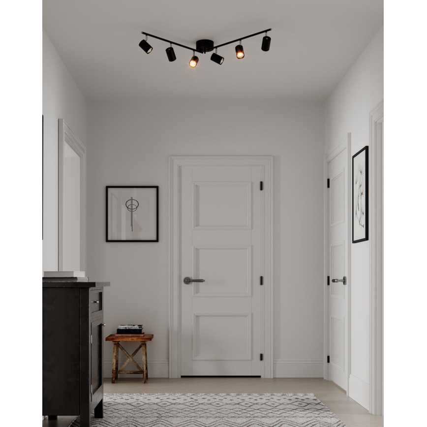 ByRydens - Reflektorska lampa CORRECT 6xGU10/7W/230V crno pr. 30 cm