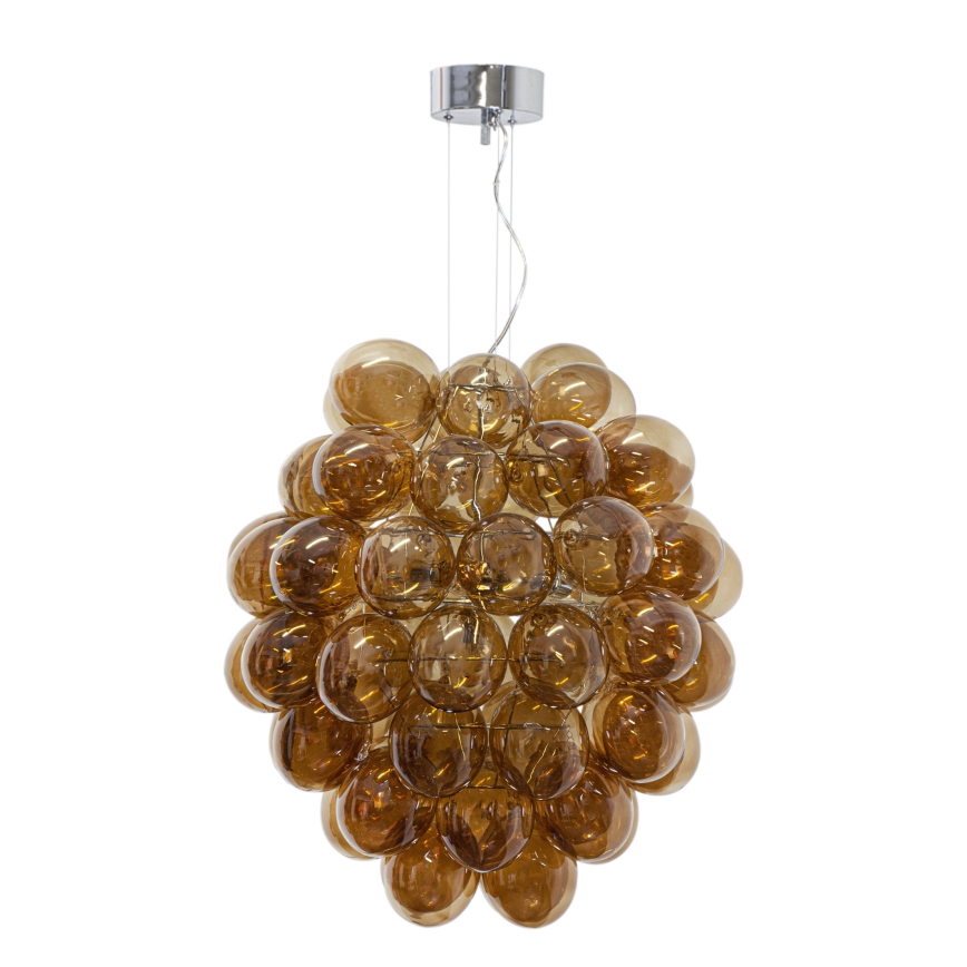 ByRydens - Luster na sajli DELUXE 4xE14/5W/230V dimno/braon pr. 64 cm