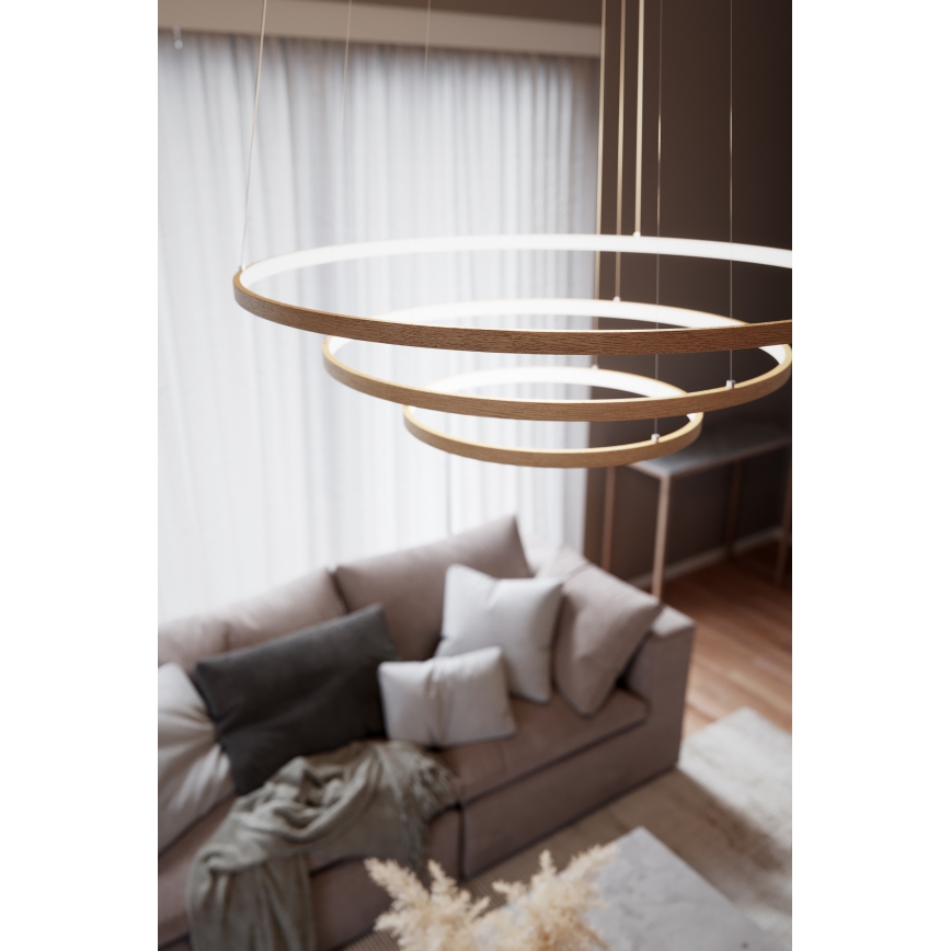 ByRydens - LED luster na sajli TRIONE LED/45W/230V braon pr. 80 cm