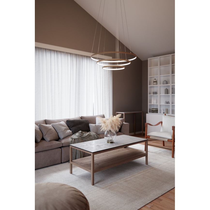 ByRydens - LED luster na sajli TRIONE LED/45W/230V braon pr. 80 cm