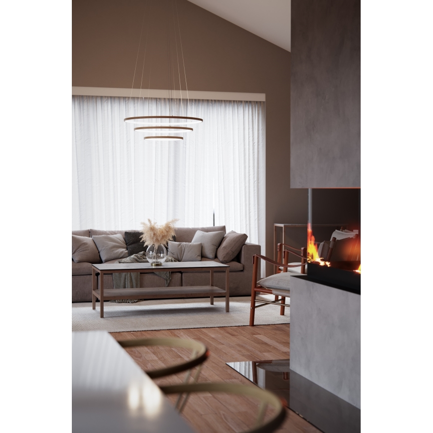 ByRydens - LED luster na sajli TRIONE LED/45W/230V braon pr. 80 cm