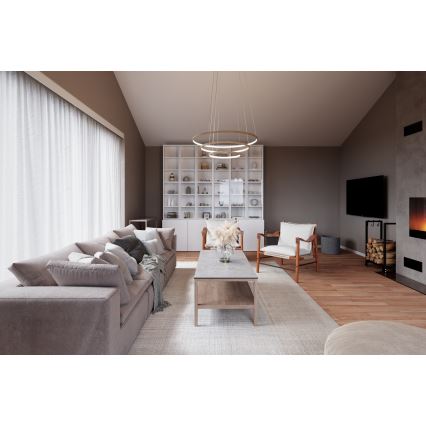 ByRydens - LED luster na sajli TRIONE LED/45W/230V braon pr. 80 cm