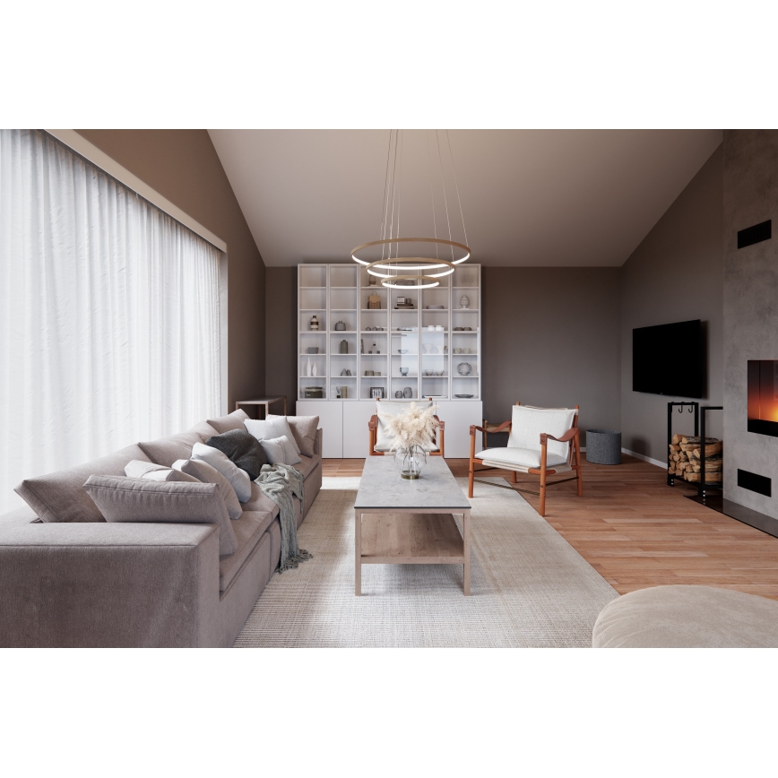 ByRydens - LED luster na sajli TRIONE LED/45W/230V braon pr. 80 cm