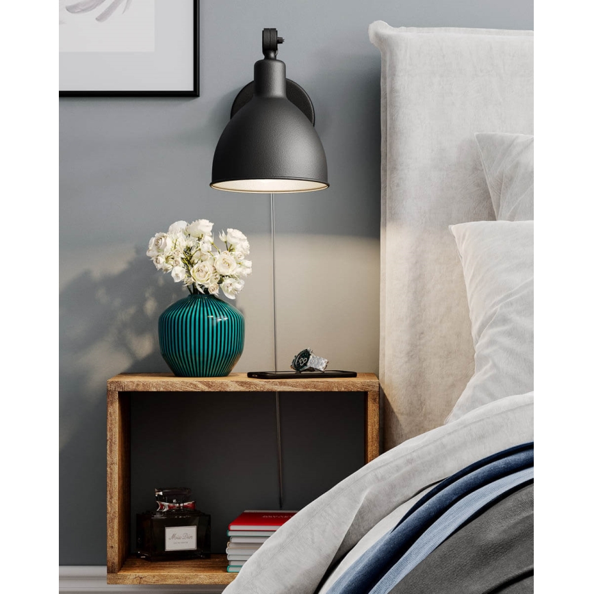 ByRydens - Zidna lampa BAZAR MINI 1xE27/5W/230V crno
