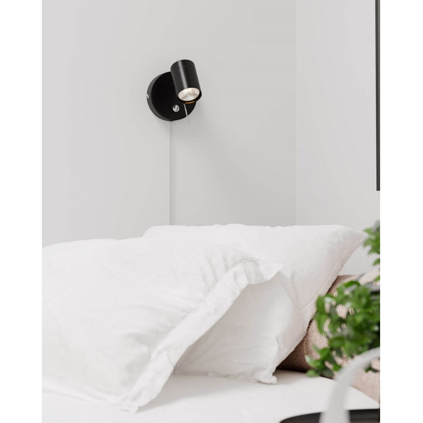 ByRydens - Prigušiva zidna reflektorska lampa CORRECT 1xGU10/7W/230V crno