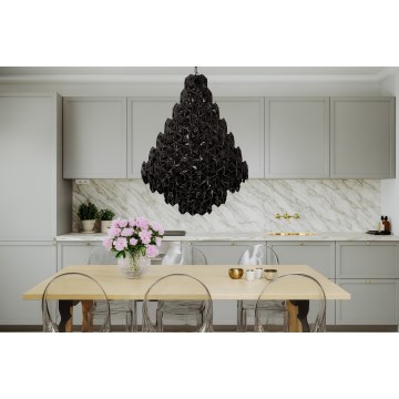 ByRydens - Luster na lancu MONARQUE GRANDE 11xE14/5W/230V crna, prečnik 58 cm