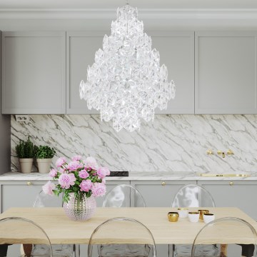 ByRydens - Luster na lancu MONARQUE GRANDE 11xE14/5W/230V proziran, prečnik 58 cm