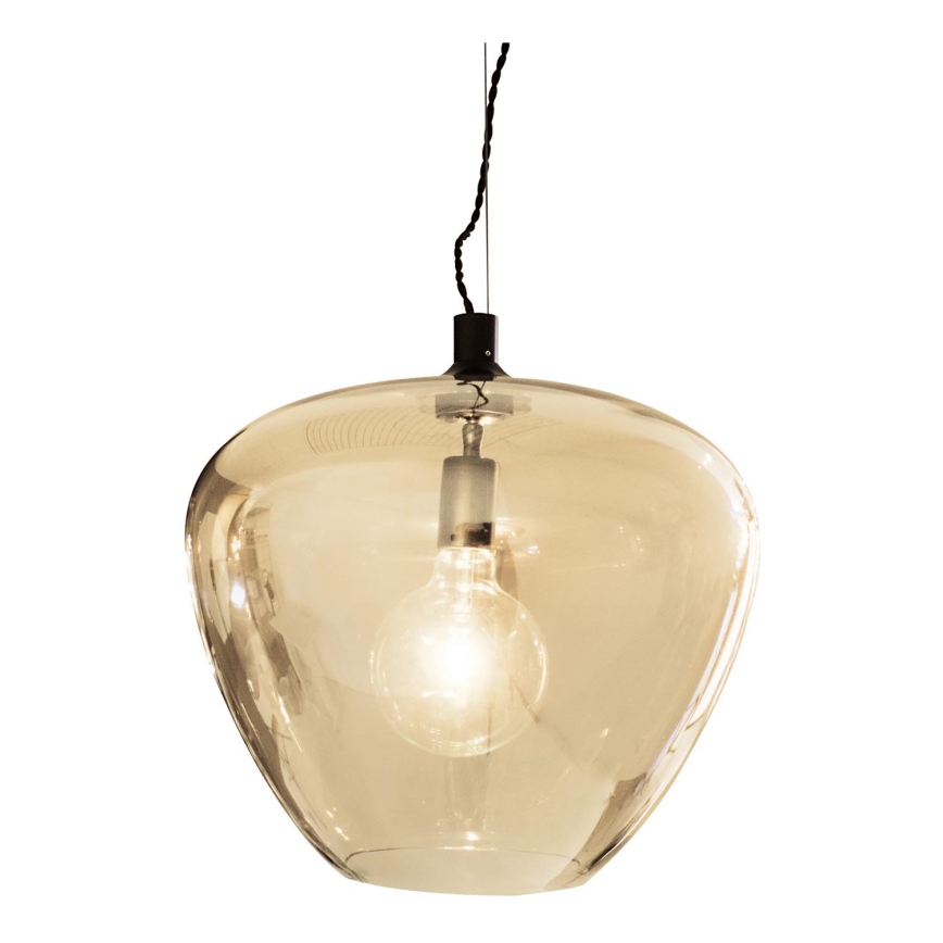 ByRydens - Luster na sajli BELLISSIMO 1xE27/8W/230V dimno/braon pr. 40 cm