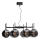 ByRydens - Luster na sajli BOYLE 8xE27/5W/230V dimno/crno pr. 83 cm