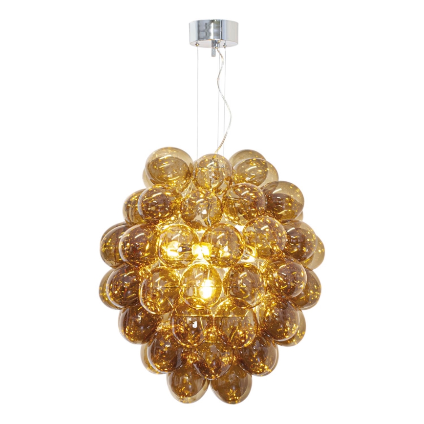 ByRydens - Luster na sajli DELUXE 4xE14/5W/230V dimno/braon pr. 64 cm
