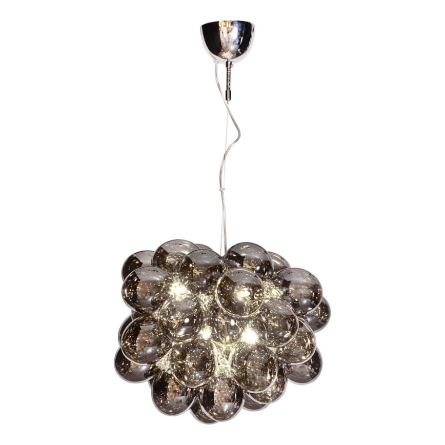 ByRydens - Luster na sajli GROSS 8xG9/4W/230V dimno/crno pr. 50 cm