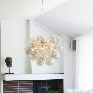 ByRydens - Luster na sajli GROSS GRANDE 8xG9/4W/230V dimljeno/braon prečnik 62 cm