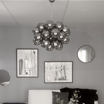 ByRydens - Luster na sajli GROSS GRANDE 8xG9/4W/230V zadimljeno/crna prečnik 62 cm