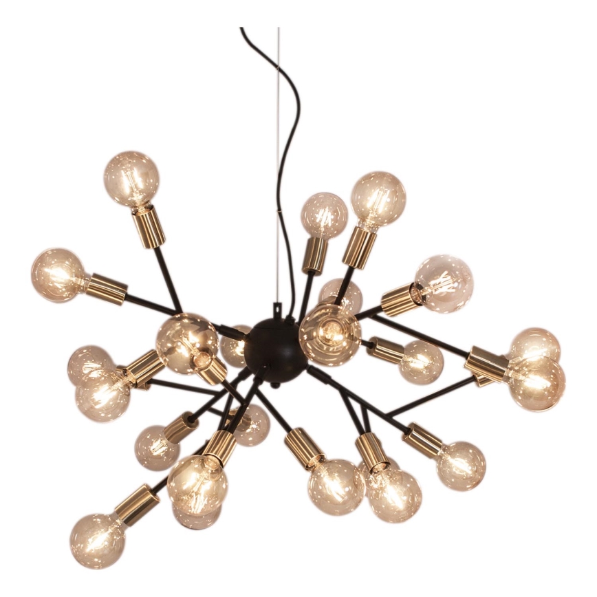 ByRydens - Luster na sajli HEROES 24xE27/5W/230V crno pr. 80 cm