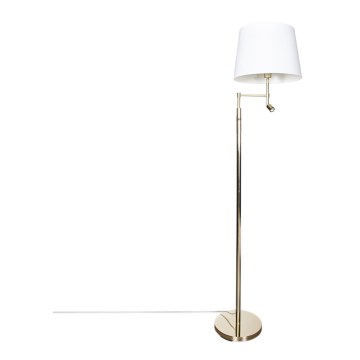 ByRydens - Podna LED lampa ORLANDO 1xE27/5W/230V + LED/3W bela/zlatna pr. 36 cm