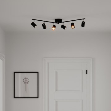 ByRydens - Reflektorska svetiljka CORRECT 6xGU10/7W/230V crna prečnik 30 cm