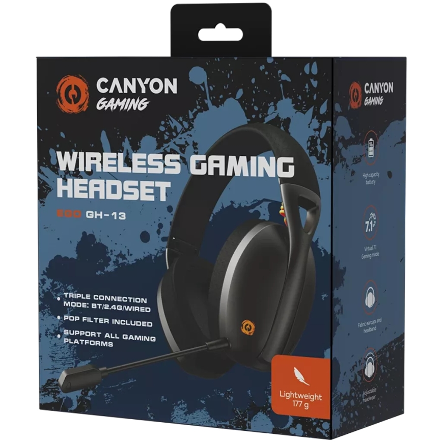 Canyon - Bežične slušalice sa mikrofonom 400 mAh crne