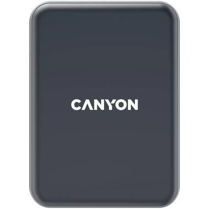 Canyon - Magnetni držač telefona za auto sa funkcijom bežičnog punjenja Qi 5V, četvrtast, crn
