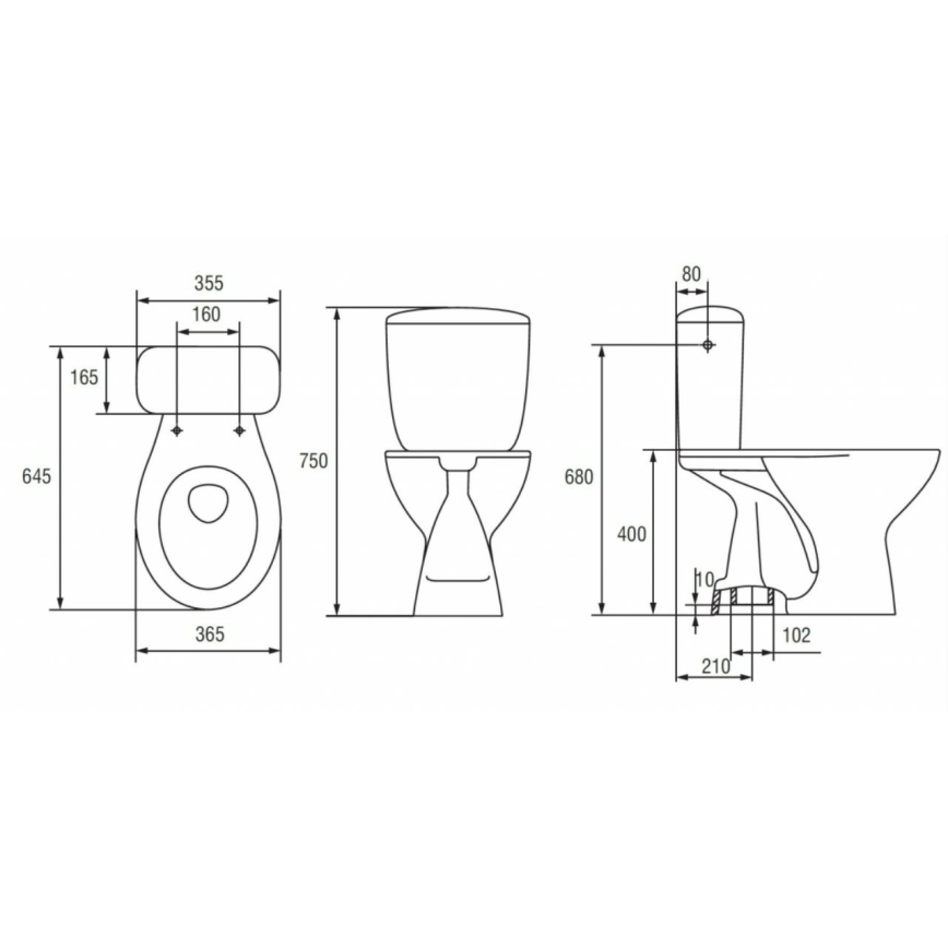 Cersanit K08-029 - Stojeća WC šolja PRESIDENT sa daskom, keramika/bela