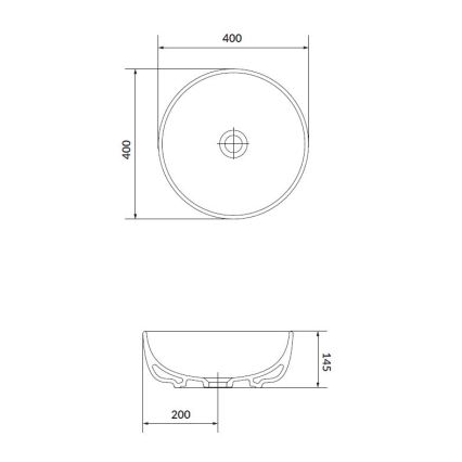 Cersanit K116-048 - Umivaonik na ploču MODUO prečnik 40 cm keramika/sjajna bela