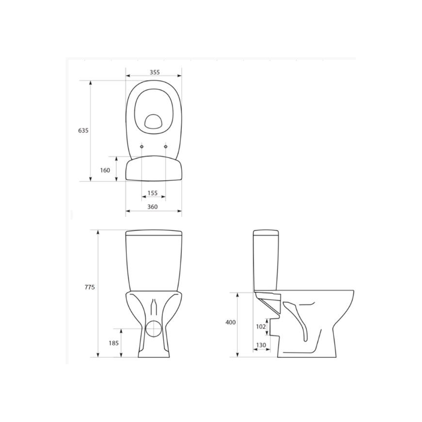 Cersanit K667-052 - Stojeća WC šolja sa daskom ARTECO keramika/bela