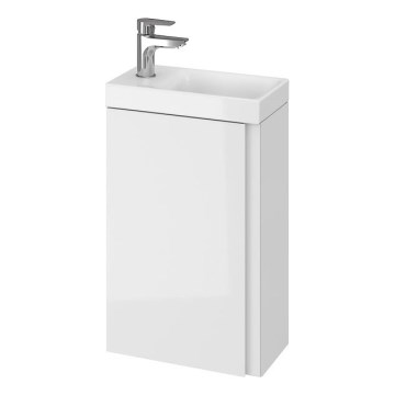 Cersanit S801-218-DSM - Viseći kupatilski ormarić sa umivaonikom MODUO SLIM 40 cm u sjajnoj beloj boji