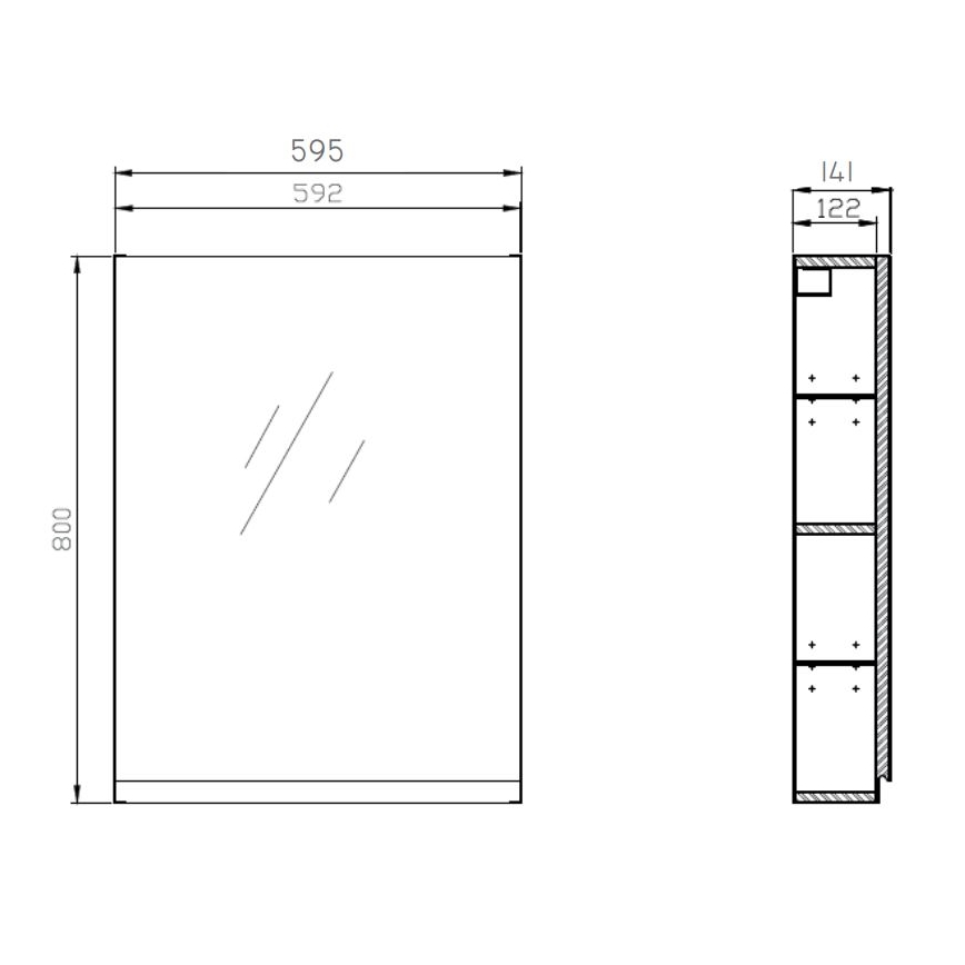 Cersanit S929-018 - Ogledalo ormarić za kupatilo MODUO 80x59,5 cm