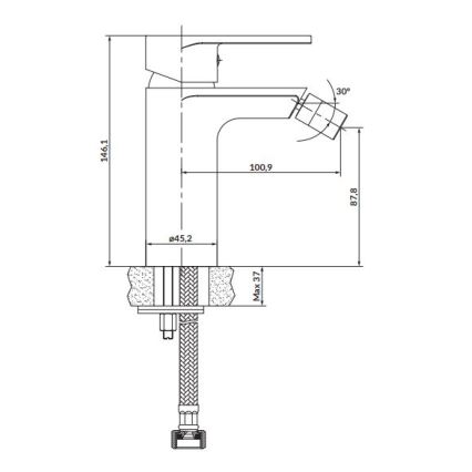Cersanit S951-316 - Mešalica za bide CREA crno
