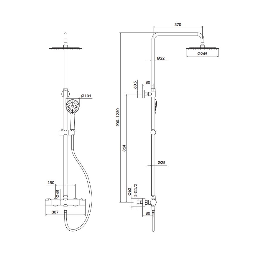 Cersanit S951-340 - CITY tuš set sa termostatskom baterijom, sjajni hrom