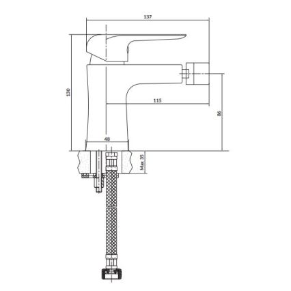 Cersanit S951-350 - Bide baterija CITY, sjajni hrom