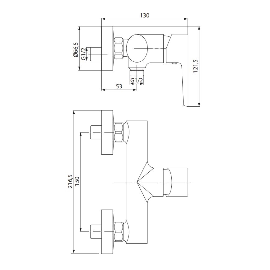 Cersanit S951-353 - Tuš baterija MODUO sjajni hrom