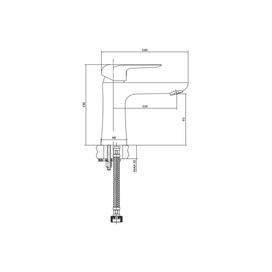 Cersanit S951-359 - Slavina za lavabo CITY 15 cm sjajni krom