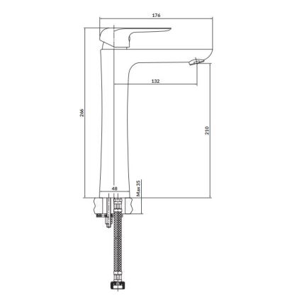 Cersanit S951-360 - Slavina za lavabo CITY 26,6 cm sjajni krom