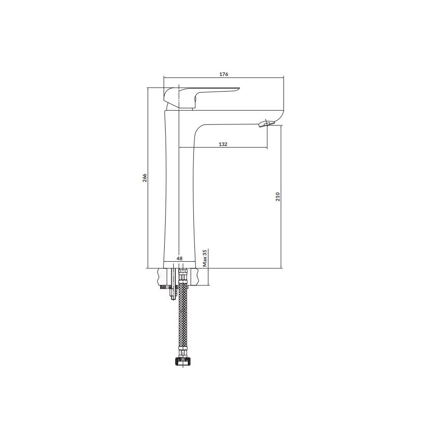 Cersanit S951-360 - Slavina za lavabo CITY 26,6 cm sjajni krom