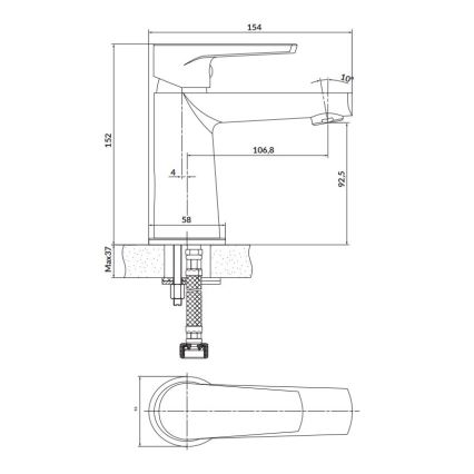 Cersanit S951-362 - Slavina za lavabo MODUO 15,2 cm sjajni krom