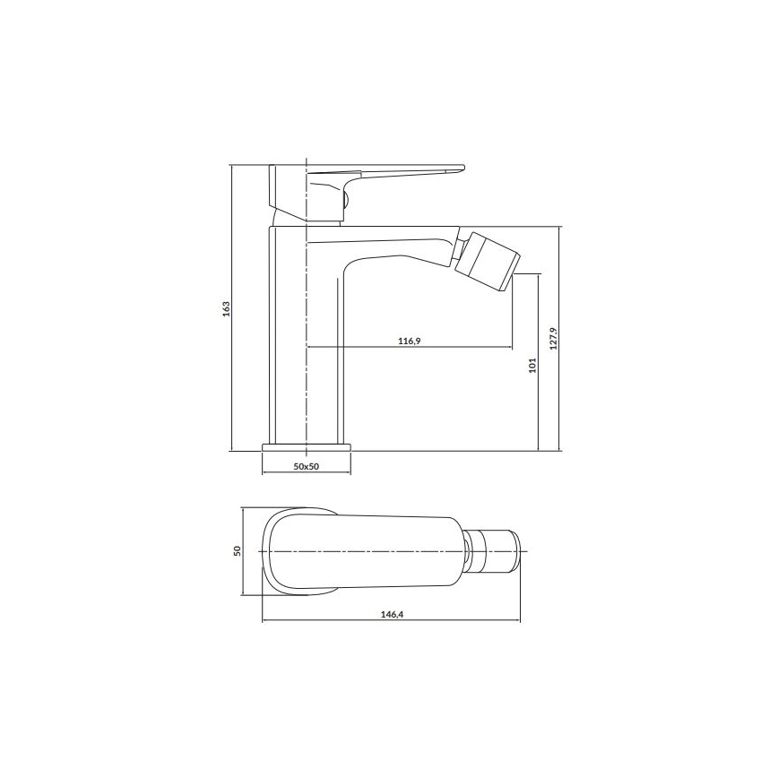 Cersanit S951-379 - slavina za bide LARGA, crna
