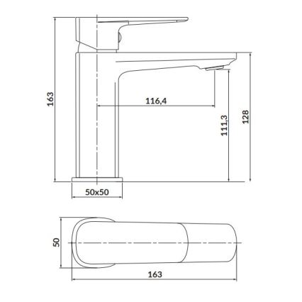 Cersanit S951-388 - Slavina za lavabo LARGA 16,3 cm sjajni krom