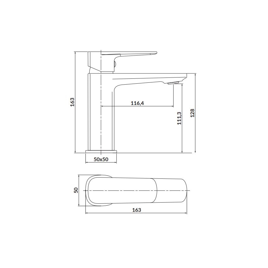 Cersanit S951-388 - Slavina za lavabo LARGA 16,3 cm sjajni krom