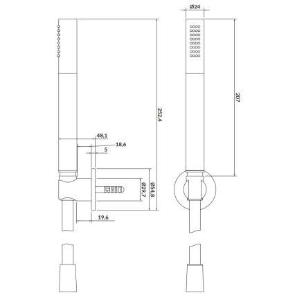 Cersanit S951-410 - Set za tuširanje LARGA mat zlatna