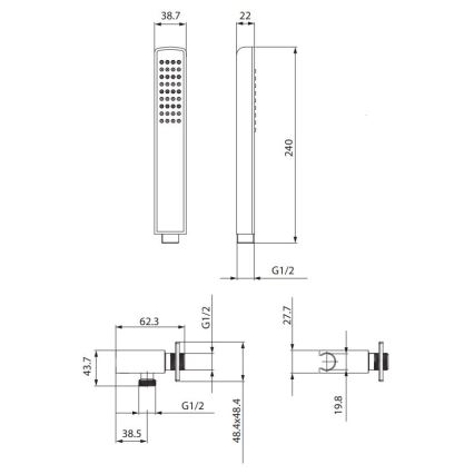 Cersanit S951-522 - Tuš komplet MILLE, sjajni hrom
