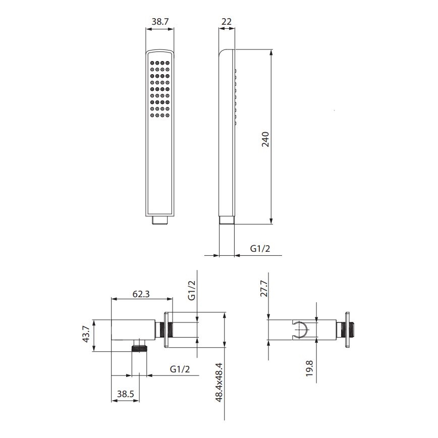 Cersanit S951-522 - Tuš komplet MILLE, sjajni hrom
