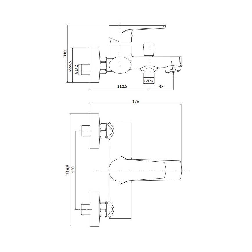 Cersanit S951-559 - Baterija za kadu MODUO crna