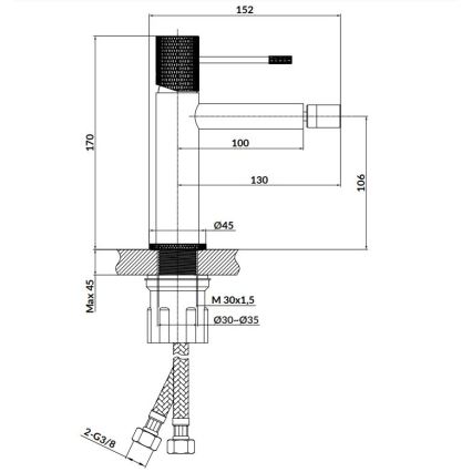 Cersanit S951-574 - Mešalica za bide ZEN sjajni krom
