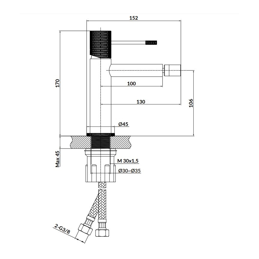 Cersanit S951-575 - Baterija za bide ZEN crna