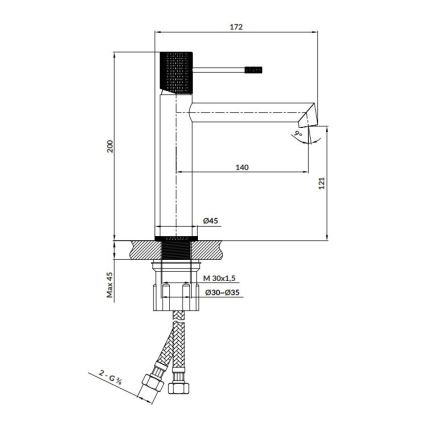Cersanit S951-595 - Slavina za lavabo ZEN 20 cm crno