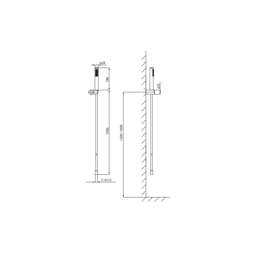 Cersanit S951-618 - Set za tuširanje ZEN, crni