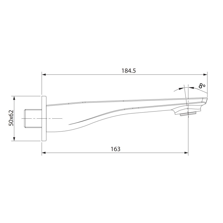 Cersanit S951-707 - Izlivna cev za podžbuknu instalaciju LARGA, crna