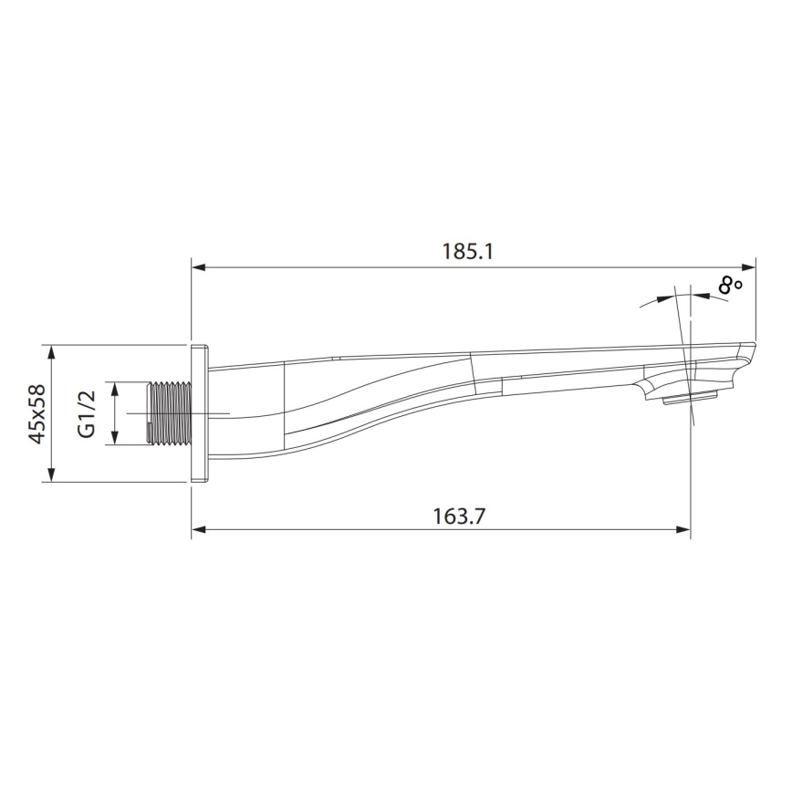 Cersanit S951-711 - Izliv za podžbuknu ugradnju MILLE sjajni hrom
